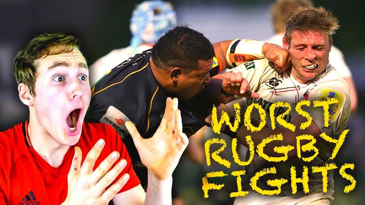 AMERICAN REACTS TO WORST RUGBY FIGHTS (brutal...)