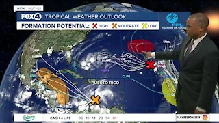 Tropics becoming active with 3 areas of interest in the Atlantic Basin