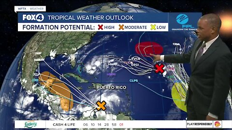 Tropics becoming active with 3 areas of interest in the Atlantic Basin