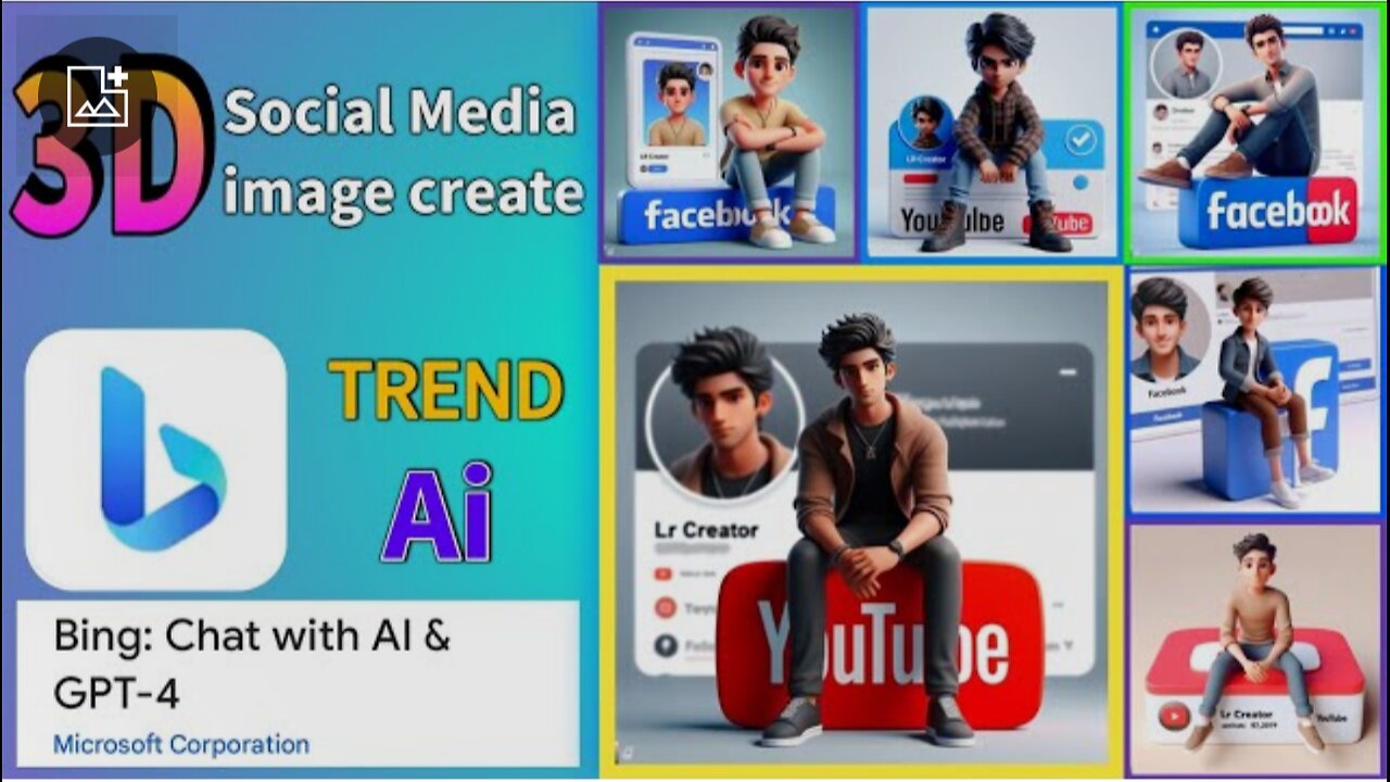 How To Create 3D Ai Social Media images | Trending Ai 3D image| Bing: Chat With AI & GPT-4