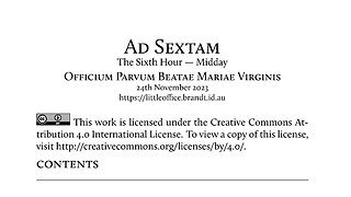 Officium Parvum Ad Sextam In Advent: Little Office at Midday Office 2