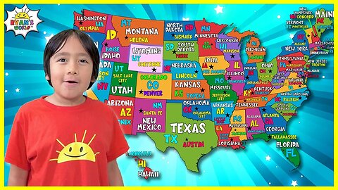 Learn 50 United States of America Name with Capitals for Kids and Abbreviation of USA!!.