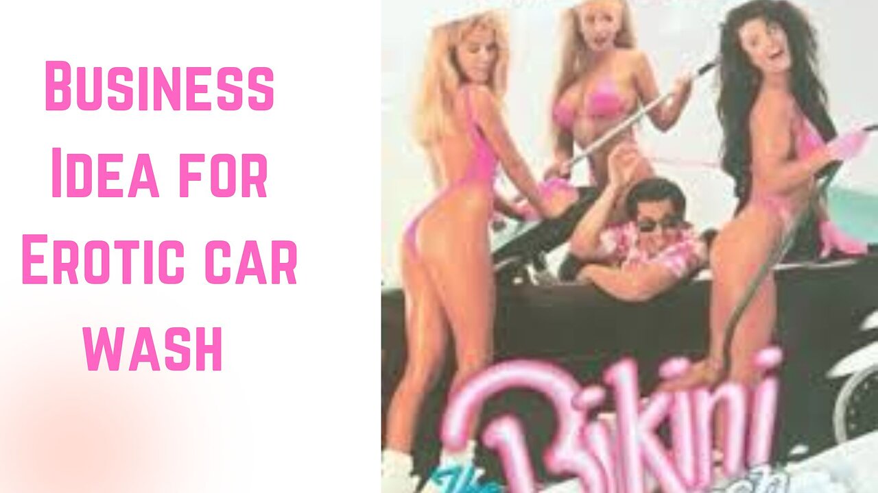 Business idea of girl models in a bikini for erotic car wash