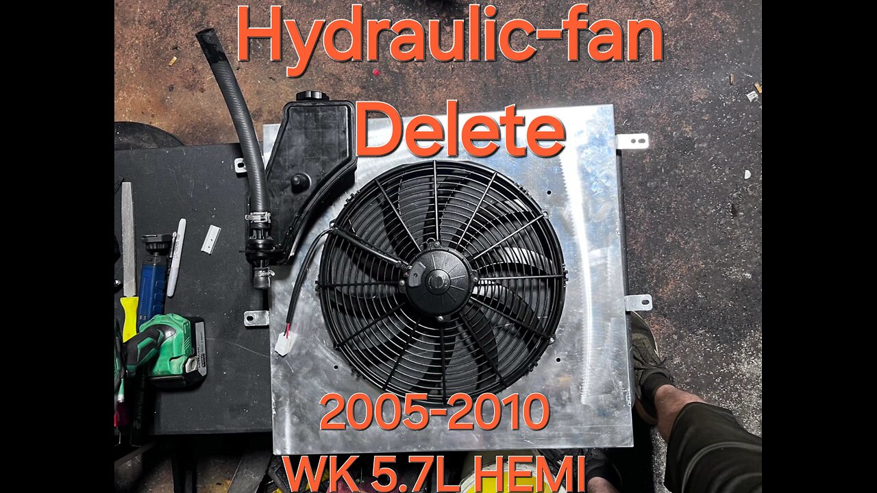 2005-2010 Grand Cherokee Hydraulic fan delete; 16" Electric fan conversion & aluminum fan shroud