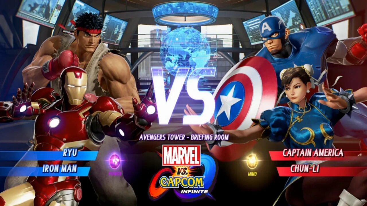 Ryu & Homem de Ferro VS Capitão América & Chun-Li Marvel vs Capcom