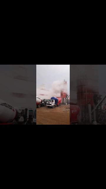 Cement silo overloaded 😳😳