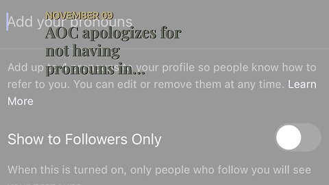 AOC apologizes for not having pronouns in Instagram bio