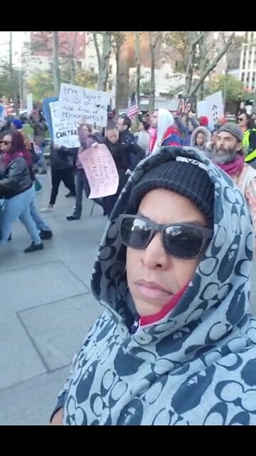 Me marching against the vaccine mandate in NYC November 3 2021 Redpillrevolution
