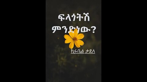 ፍላጎትሽ ምንድነው