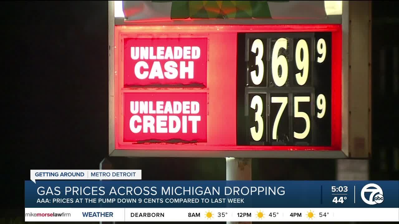 Michigan gas prices fall below $4 a gallon
