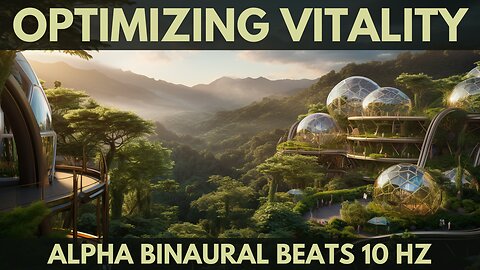 1 Hour of Relaxing Music for Stress Relief in a holistic city, Alpha Binaural Beats 10 Hz