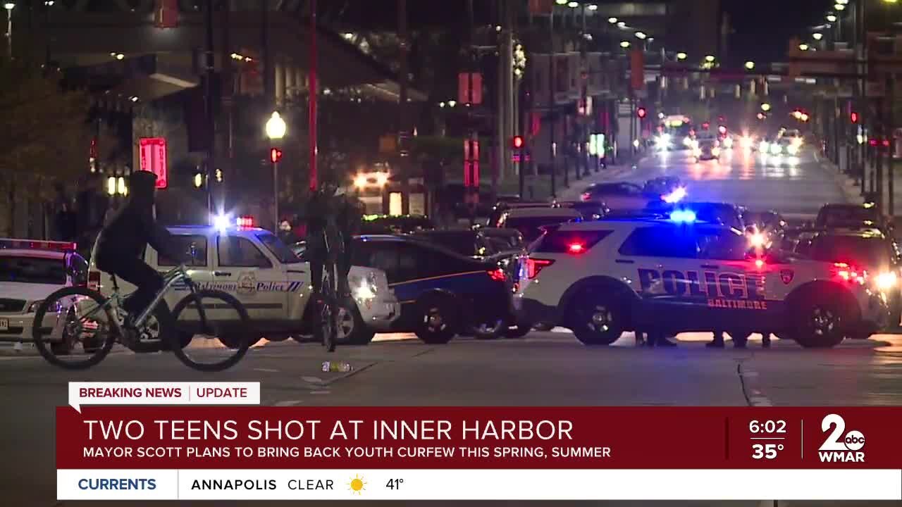 Baltimore imposing youth curfew after Inner Harbor shooting leaves teens hurt