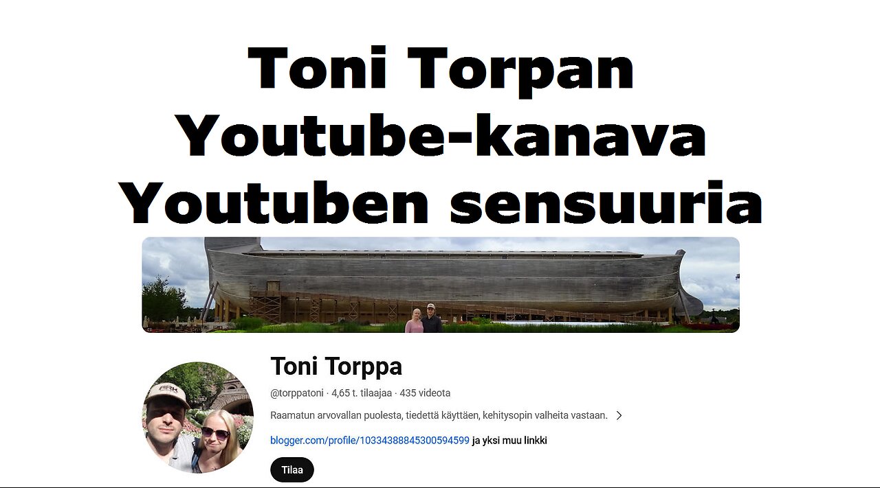 Toni Torpan Youtube kanava Youtuben sensuuria