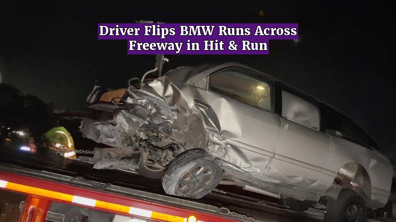 Hit & Run Suspect Flips Car & Runs Across Freeway