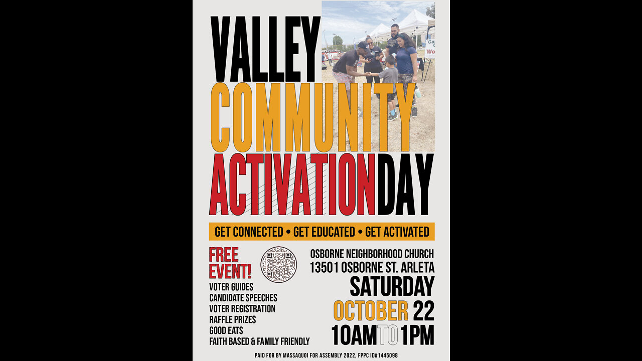 Valley Community Activation Day on Saturday, October 22, 2022