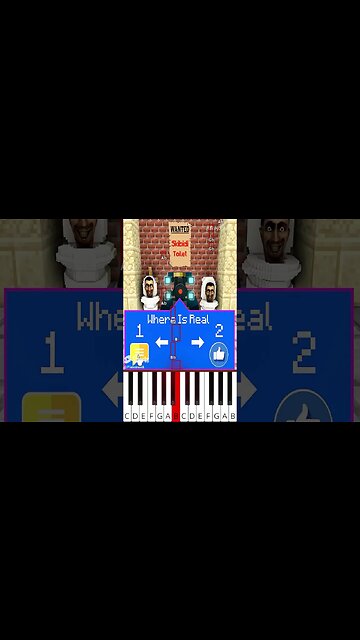 Help The Cameraman Police Catch The Real Skibidi Toilet. (@BabySchool.) - Octave Piano Tutorial