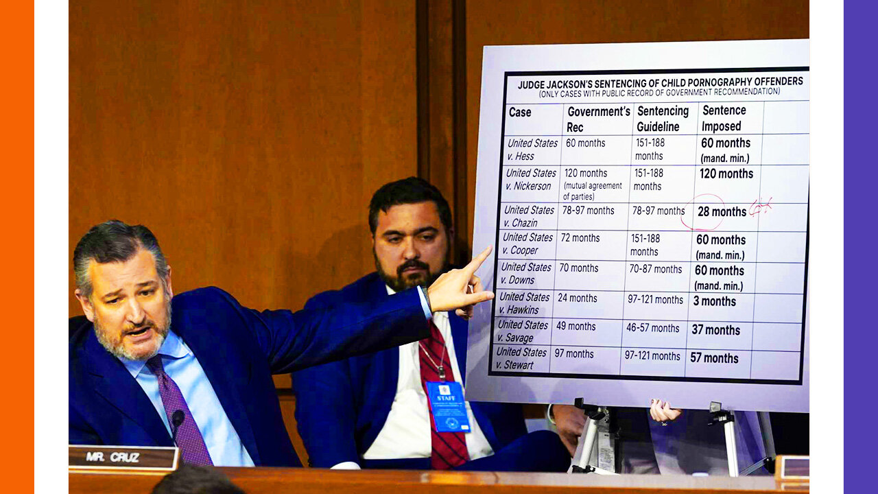 Ted Cruz Charts Out Ketanji's Pedo Sentencing