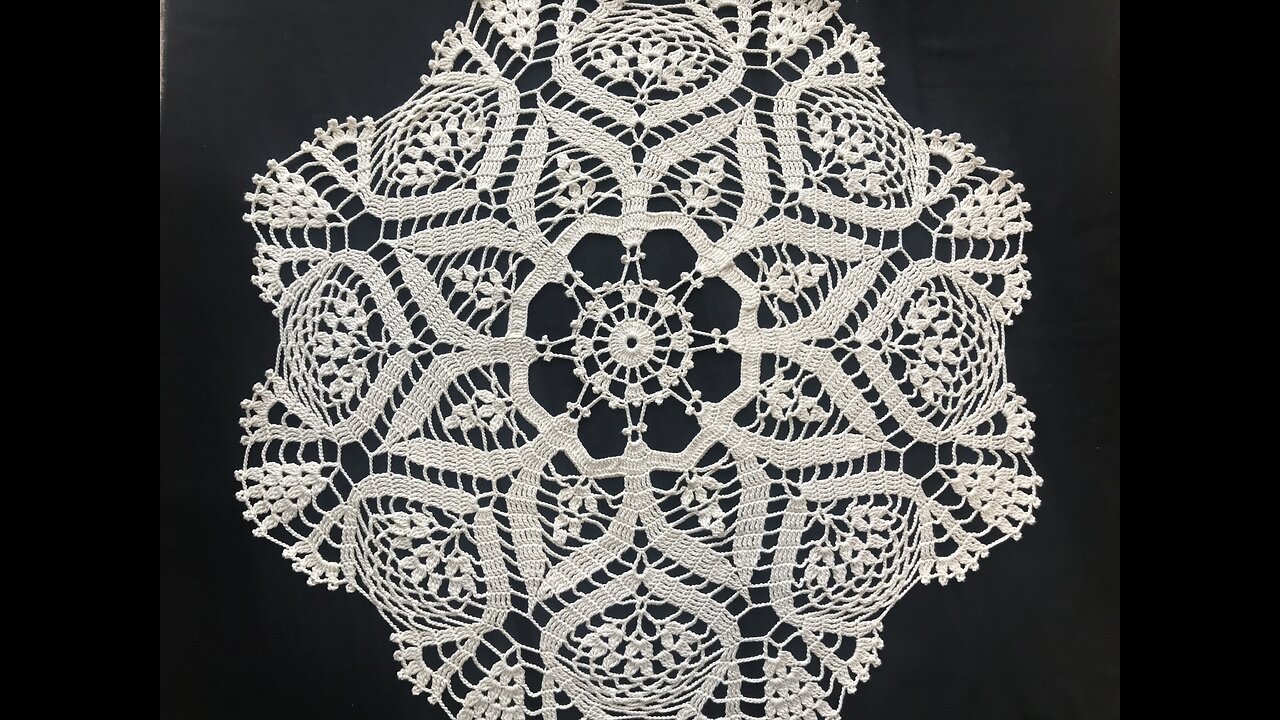 (#C-520)-(ep. 1/5)-Pineapple Crochet Table Center