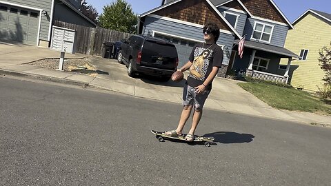 Yung Paul Riding Longboard by Jack the Skeleton (Nightmare before Christmas)