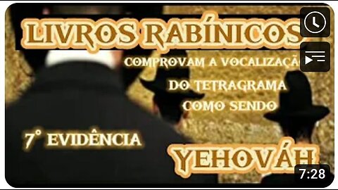 7 EVIDÊNCIA - LIVROS RABÍNICOS COMPROVAM A VOCALIZAÇÃO DO TETRAGRAMA COMO SENDO YEHOVÁH