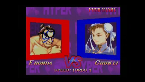 Hyper Street Fighter 2 AI Nerf (PS2) - E. Honda (Champ/Dash) - Hardest - No Continues
