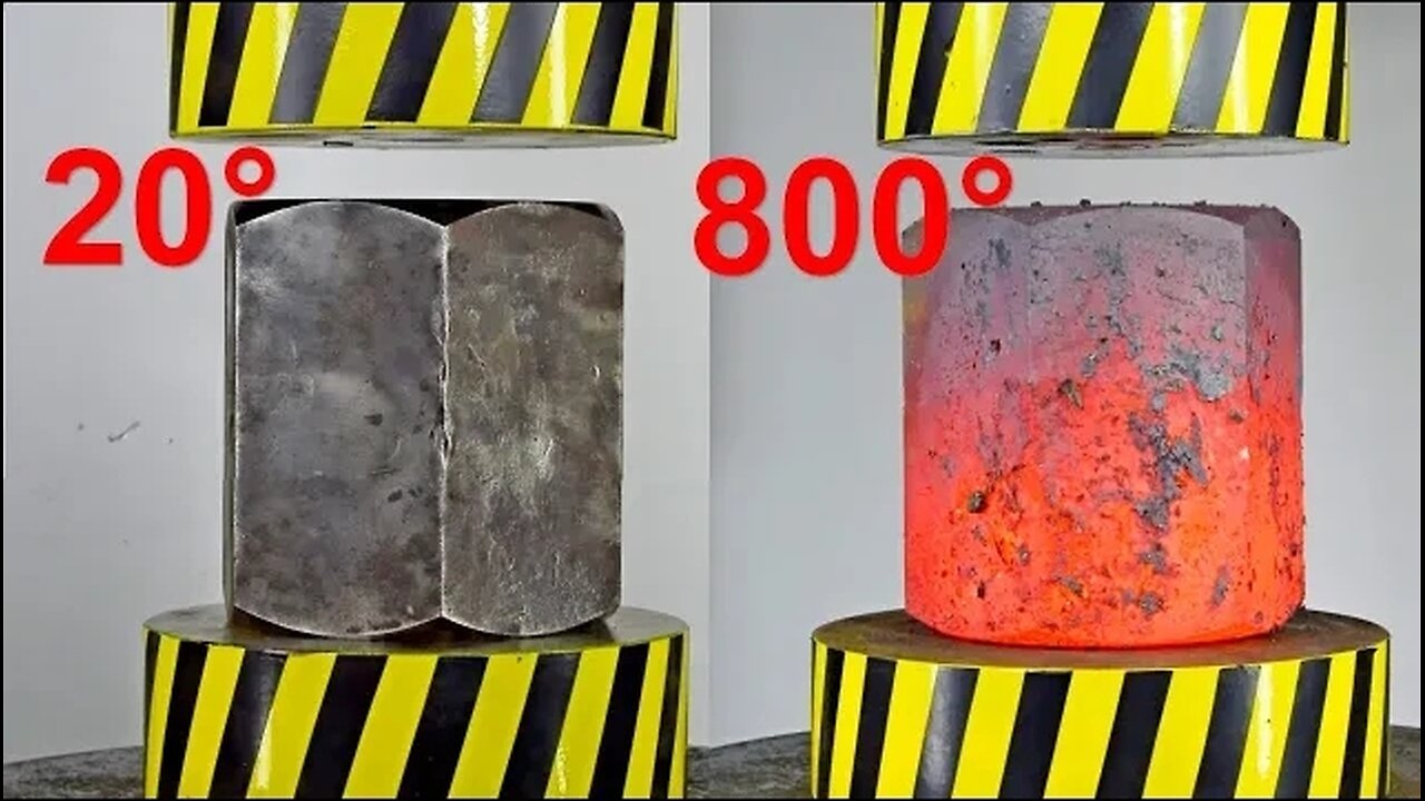 500 TON HYDRAULIC PRESS VS HOT METAL.