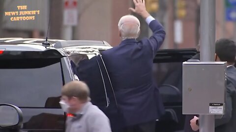 Biden leaving a follow-up foot scan appointment in Philadelphia.