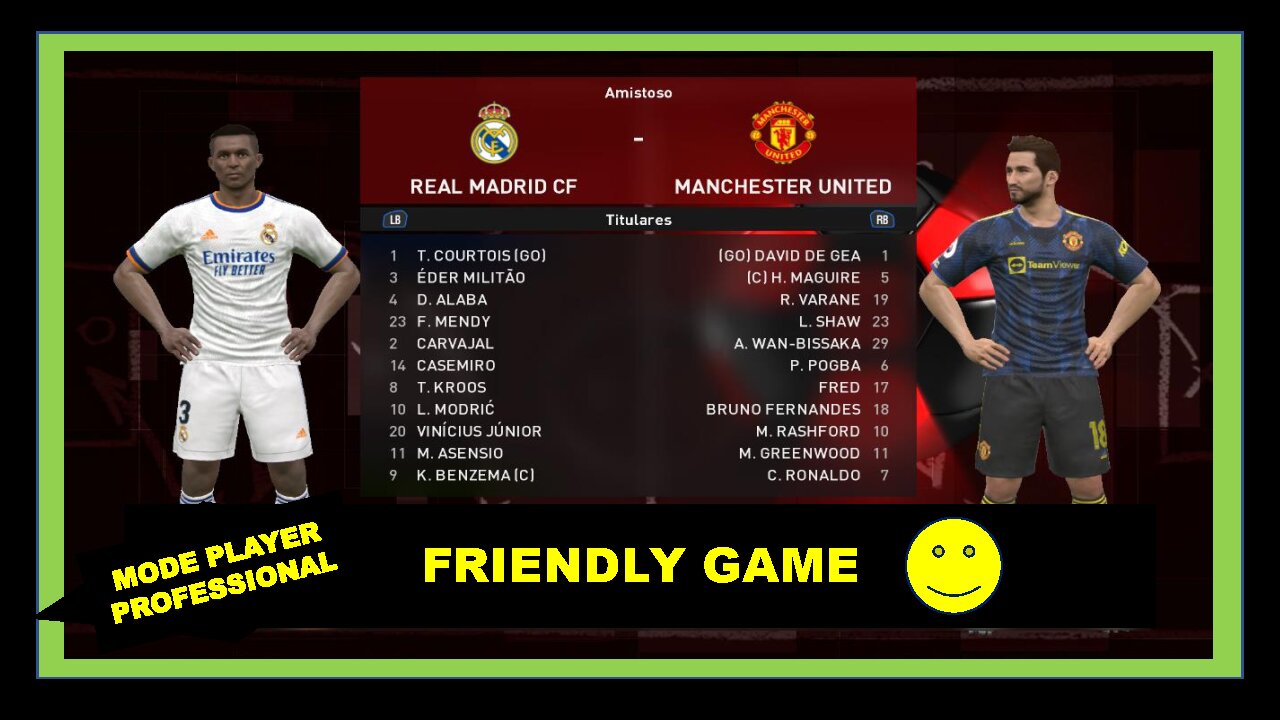 Friendly between real madrid and manchester united - played on pc