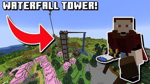 Waterfall Tower! Minecraft 1.21 Survival