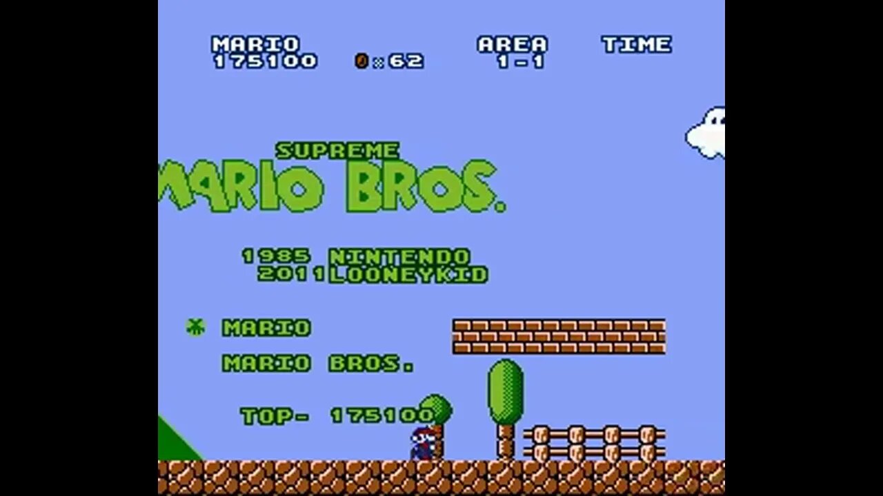 Trying out a ROM hack on Project Nested (1.3) w/SNES9X - Supreme Mario Bros.