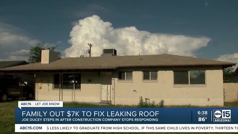 Family out $7K with leaking roof after company stops responding