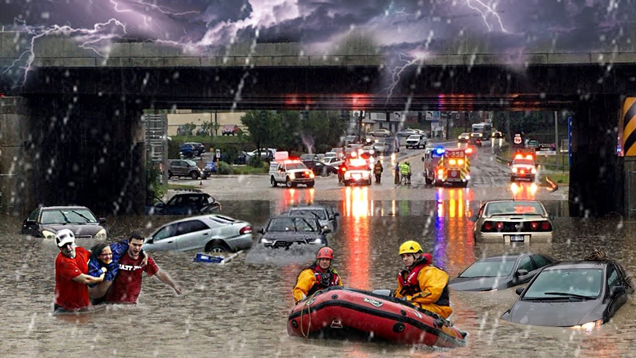 INCREDIBLE! Vehicles in Florida have floated! Tropical Storm Alex sent cars underwater!