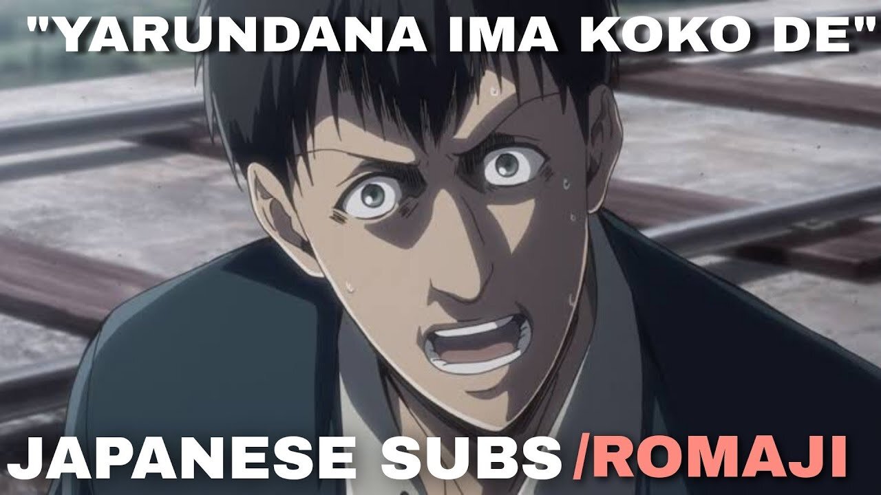 Reiner And Bertholdt Betrayal And Reveal in ROMAJI/JAPANESE SUBS | Warrior |AOT Season 2 Ep6