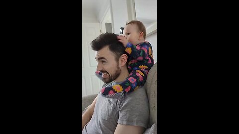 funny baby with daddy