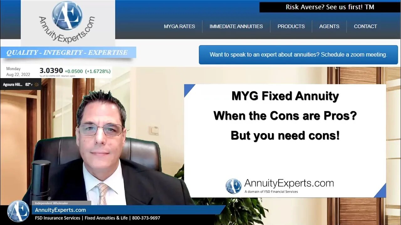 MYG Annuity Pros and Cons. When Cons are really Pros but for content Cons are needed. Agent limits!