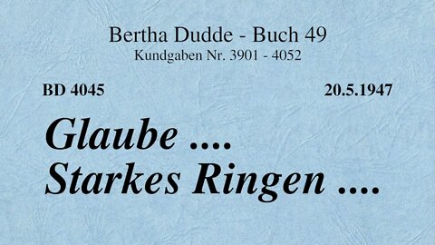 BD 4045 - GLAUBE .... STARKES RINGEN ....