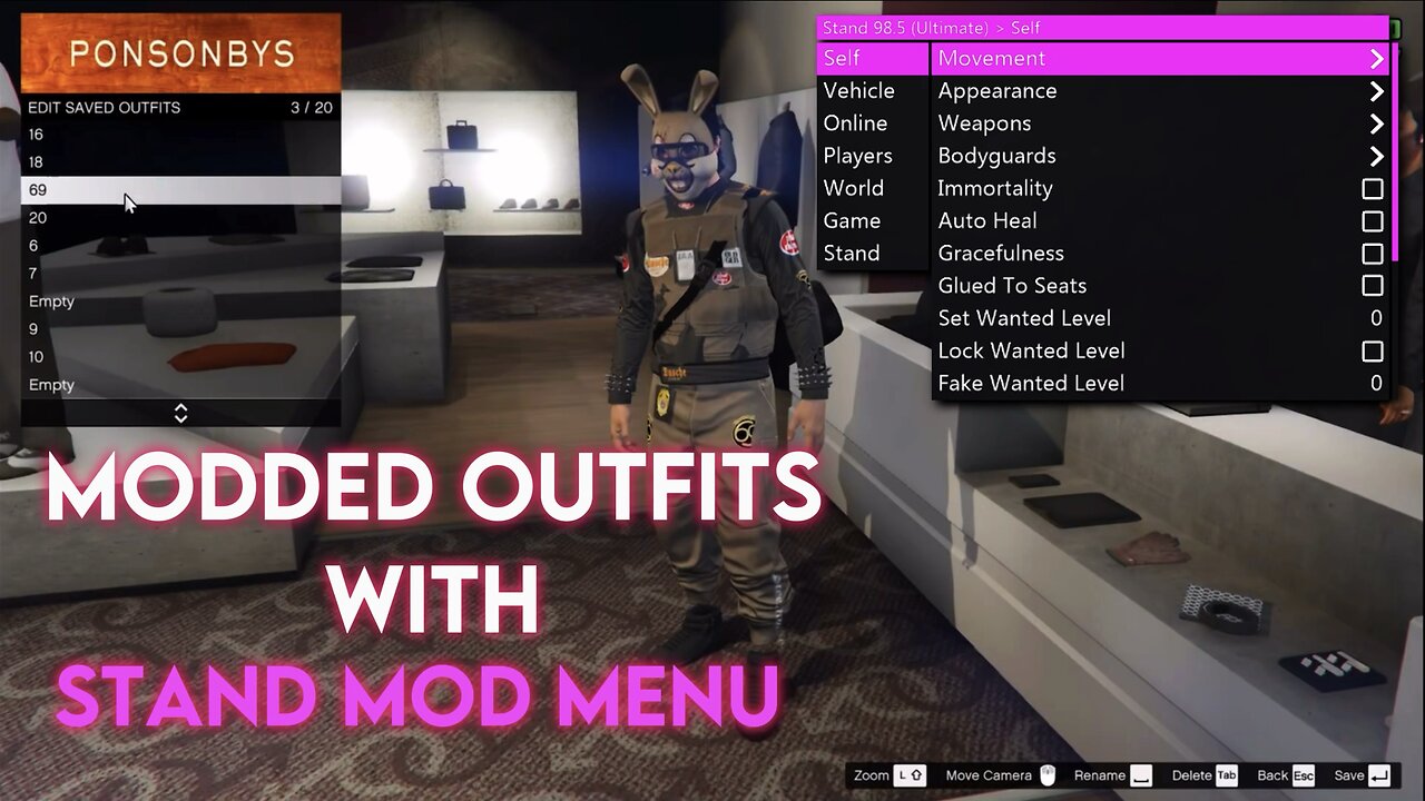 How To Save Modded Outfits With Stand Mod Menu In GTA 5 (2024)