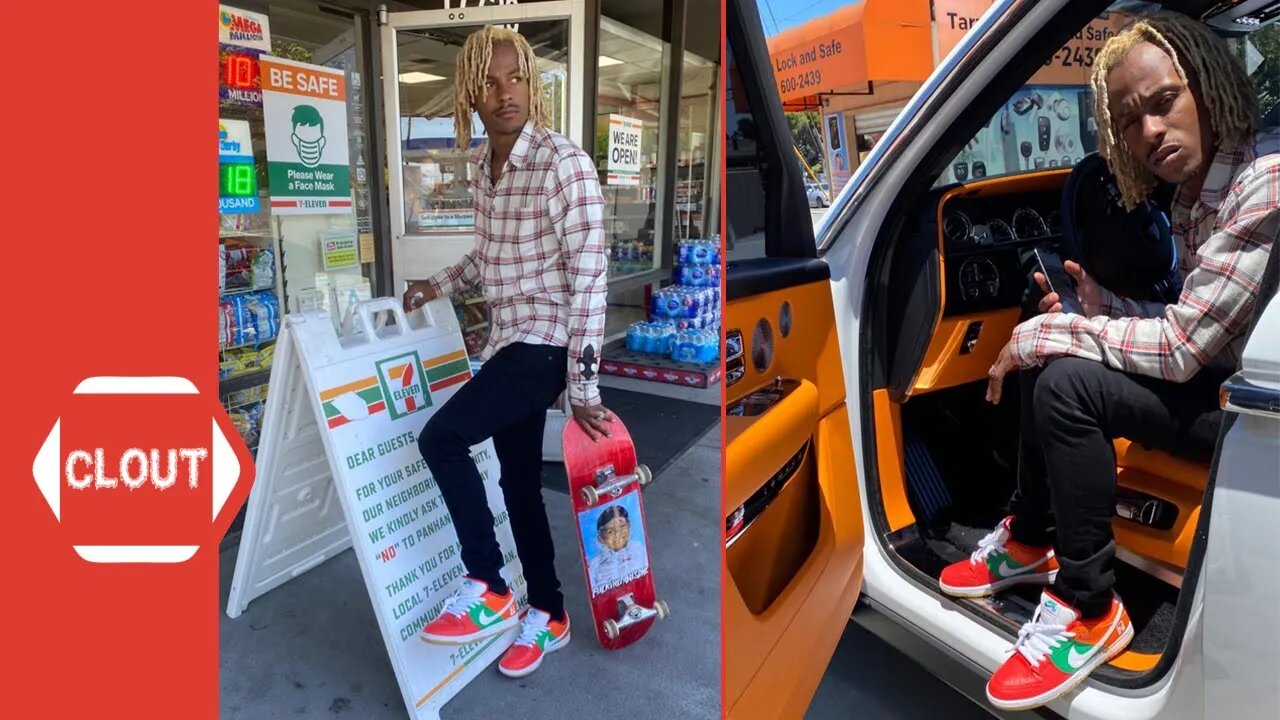 Rich The Kid Skateboards Inside Of A '7-Eleven' While Wearing 'Nike SB Dunk Low' Collaboration!