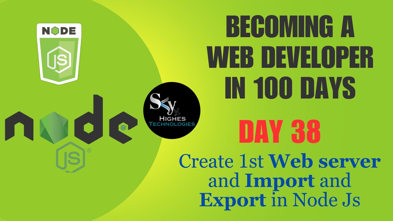 Create First Web Server | Import And Export in Node.js and JavaScript| Day 38 | web development