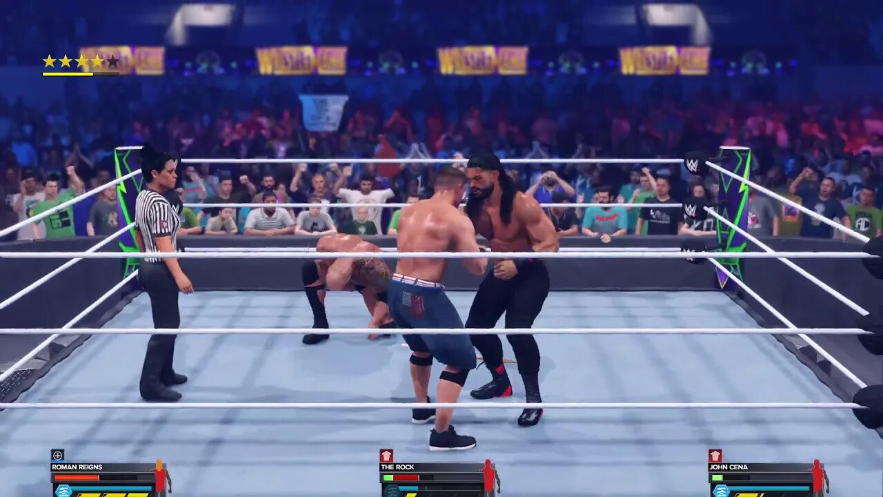 WWE Roman Reigns vs John Cena vs The Rock Legend Mode Live