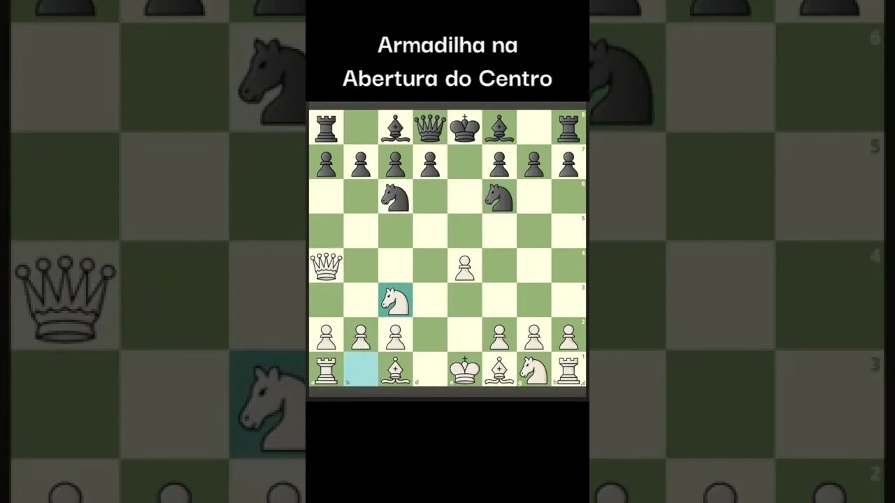 INCRÍVEL ARMADILHA NA ABERTURA DO CENTRO #Shorts #Xadrez #Chess