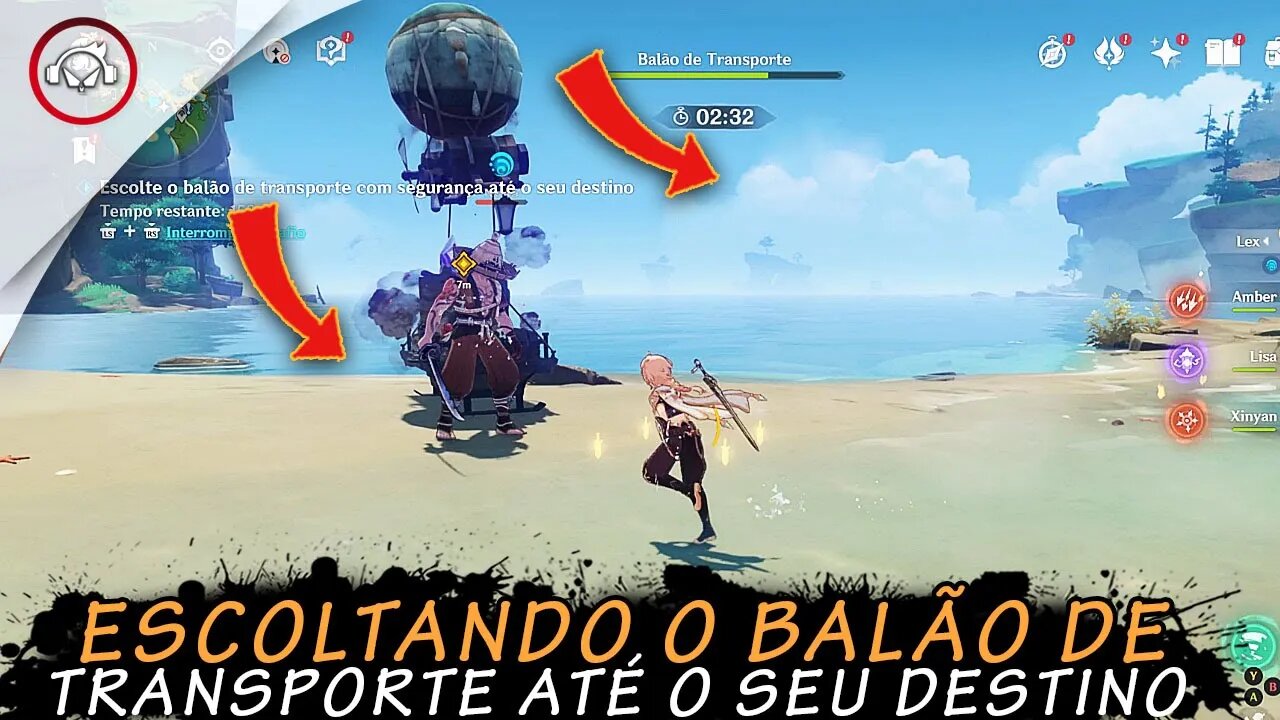 Genshin Impact, Escoltando o balão de transporte até o seu destino | Super Dica PT-BR