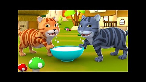 The Monkey And Two Cats 3D Animated Hindi Moral Stories for Kids बंदर और दो बिल्लियों कहानी Tales