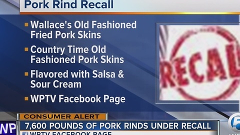 Pork skins shipped to Florida, 4 other states, under recall