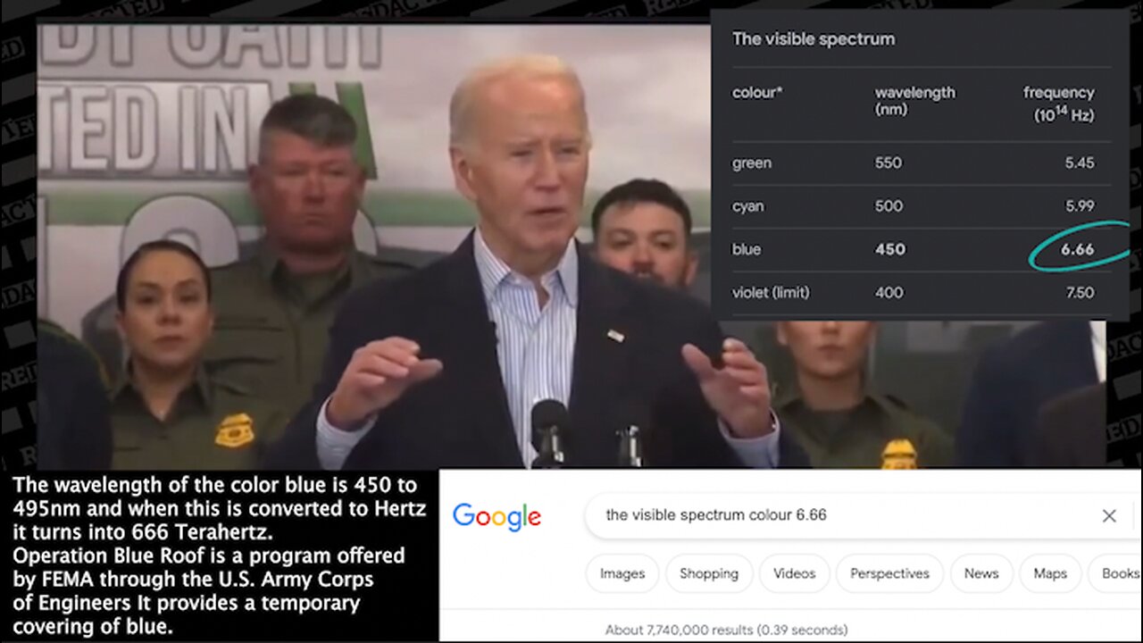 Blue Roofs | Google Search "Visible Spectrum Colour 6.66" + Why Did Joe Biden Say, "You Will See In the Midst of 20 Homes That Are Totally Destroyed 1 Home Sitting There Because It Has the Right Roof On It." - Joe Biden