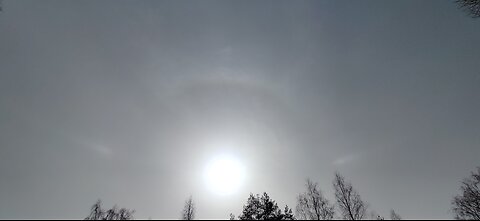 18.3, 28.3, 1.4.2024: White trails, sun halo