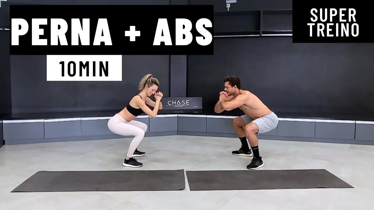 Treino de PERNA+ABS Intenso | 10 min | Sem equipamentos | Super Treino