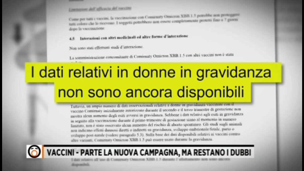 Continuano a raccomandare la vaccinazione a bambini e donne gravide - Fuori dal coro 20.09.2023