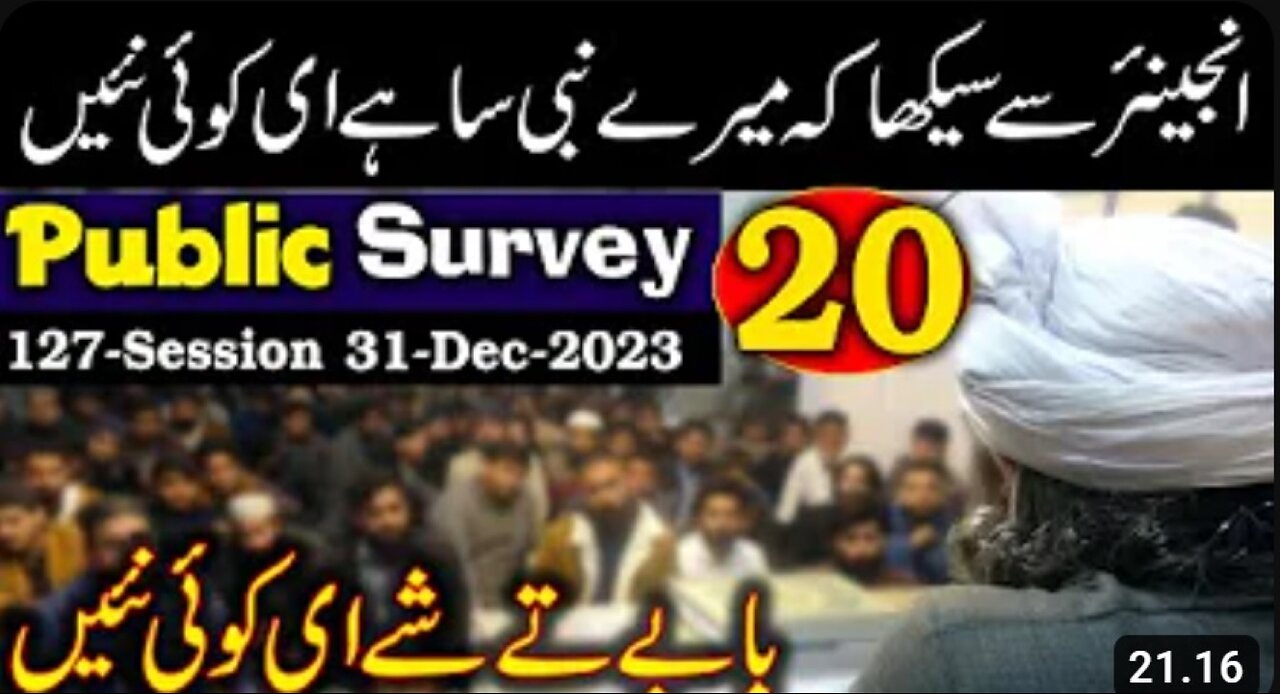 20-Public Survey about Engineer Muhammad Ali Mirza at Jhelum Academy in Sunday Session (31-Dec-2023)