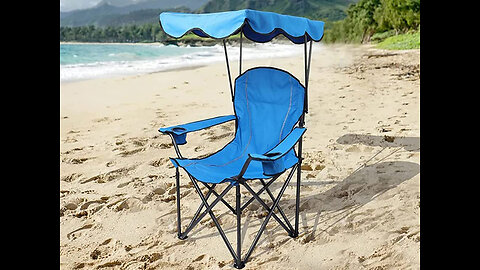 ALPHA CAMP Camp Chairs with Shade Canopy Chair Folding Camping Recliner Support 350 LBS